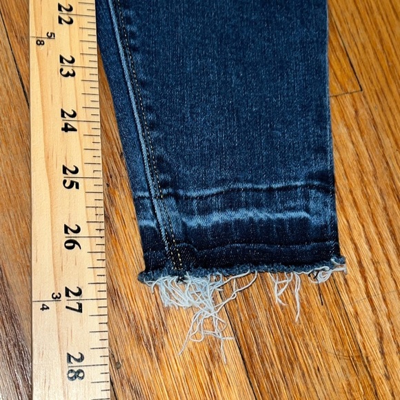 Spanx distressed skinny jeans raw hem size small medium wash blue shapewear - Picture 7 of 15